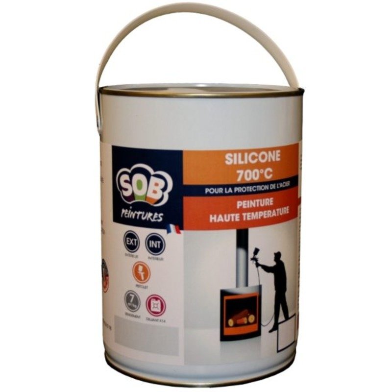 Peinture haute température silicone 700°c Districolor