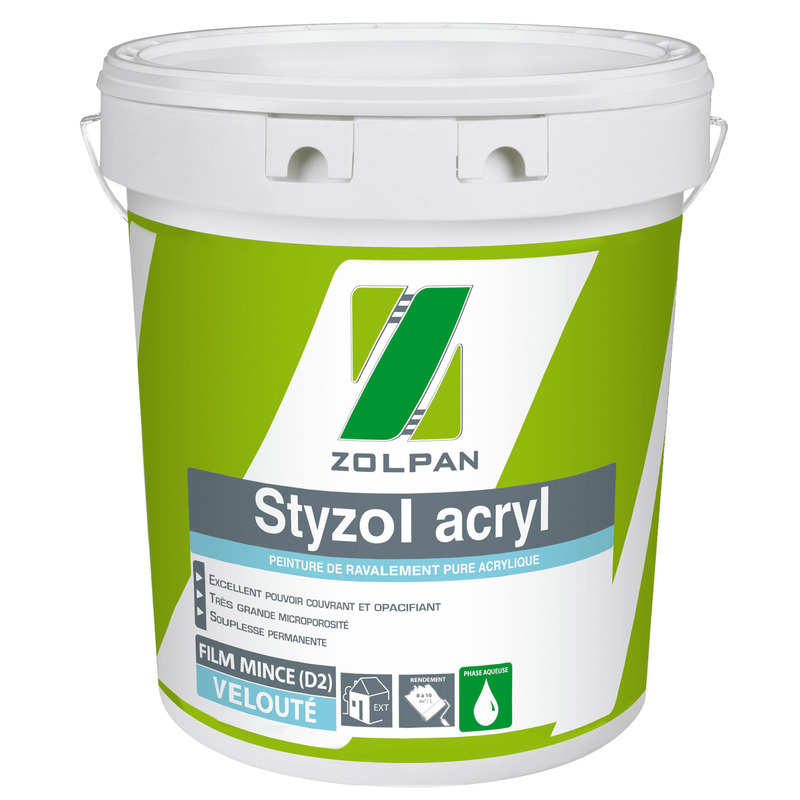 Peinture classe d2 couvrant et opacifiante - styzol acryl